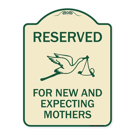 Signmission Reserved for New and Expecting Mothers Heavy-Gauge Aluminum Sign, 18" L, 24" H, TG-1824-23195 A-DES-TG-1824-23195